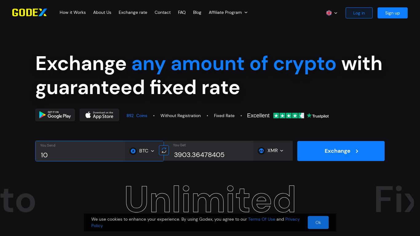The Ultimate Cryptocurrency Exchange for fast and secure trading ⚡️ Trade over 300 cryptocurrencies with best rates, instant swaps, and top-notch security - Godex.io