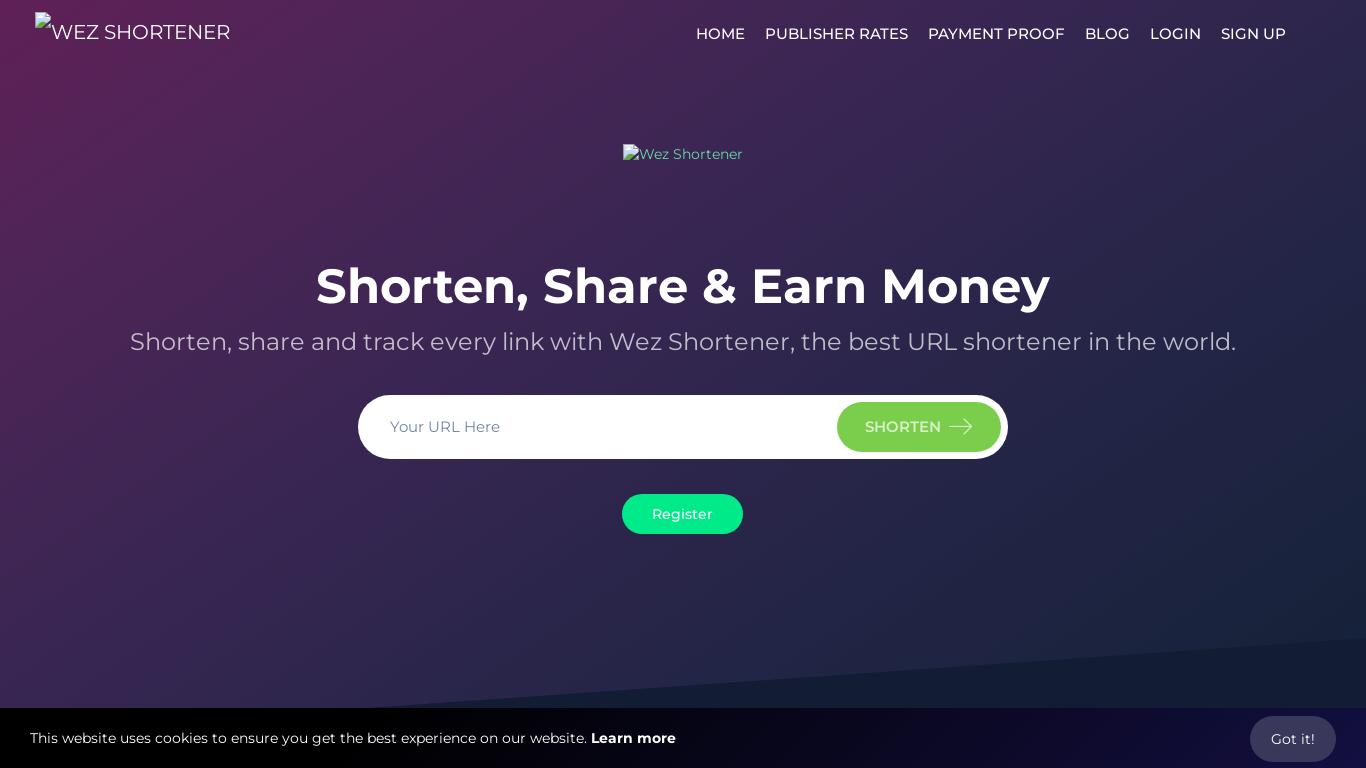 Free URL shortener to create short URLs to track, brand, and share short links in one simple click. Wez helps you create and share branded links with custom domains at scale. ✓ Check it out!