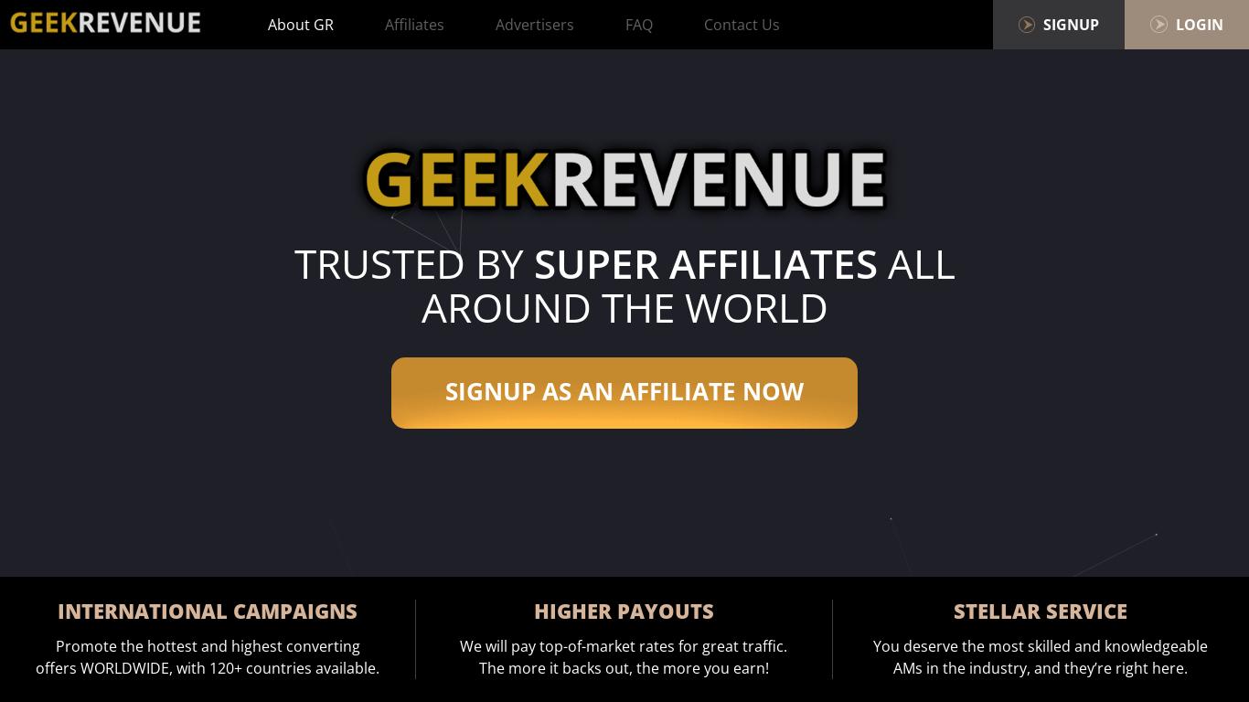 Join GeekRevenue today and be paid top-of-market rates for your traffic from the best converting CPA offers online!
