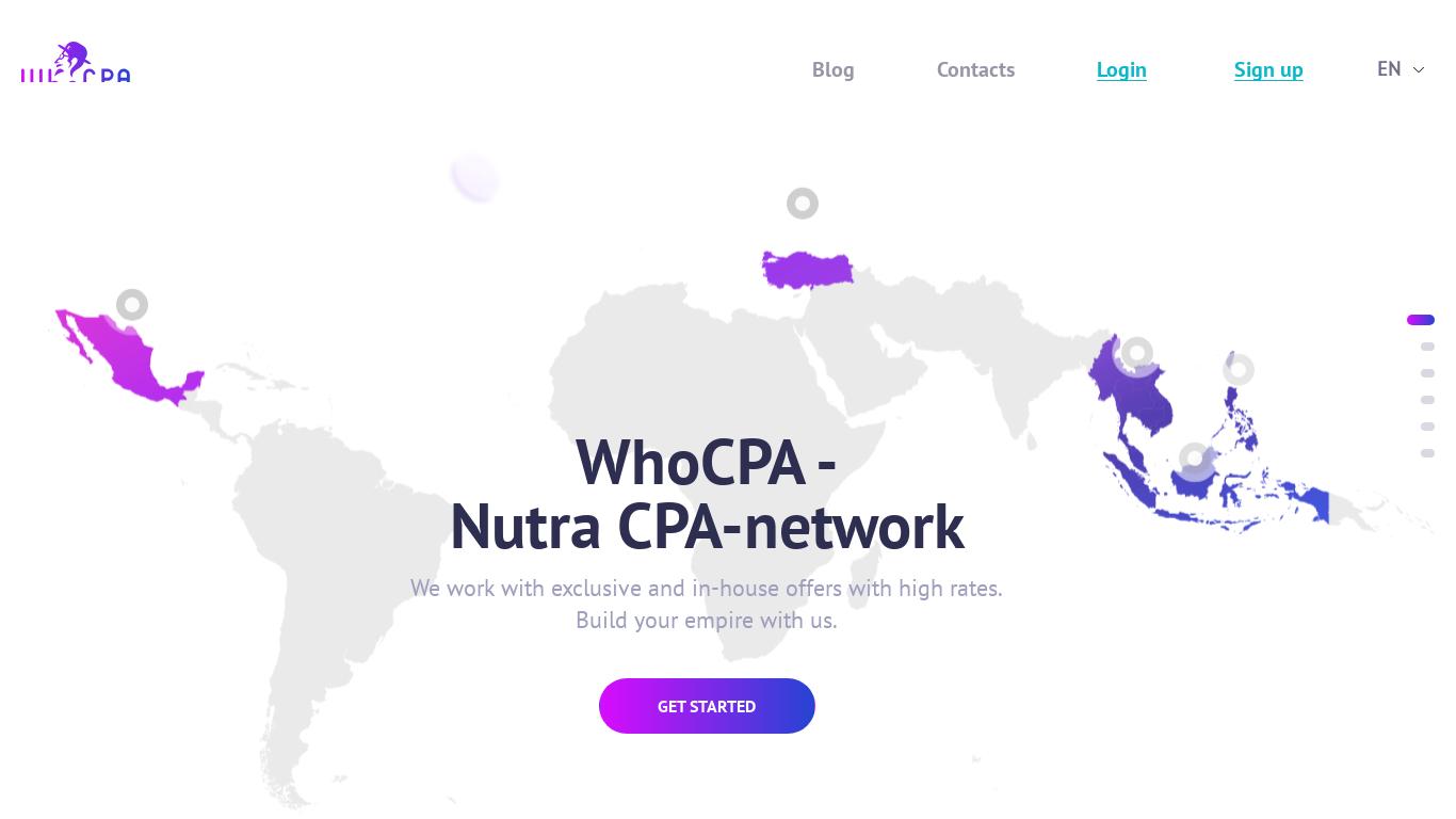 CPA affiliate network WhoCPA.asia - The best affiliate CPA network with the best conditions. Top offers, high stakes, minimum hold, quick payouts.