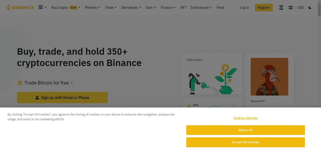 Binance is the largest cryptocurrency exchange by trading volume, serving 185M+ users across 180+ countries. With over 350 listed Altcoins, it is the world’s leading crypto exchange.