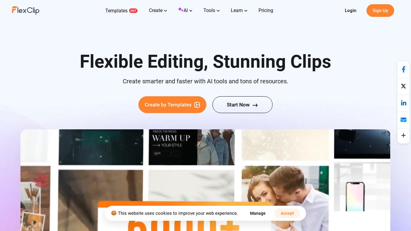 FlexClip is a free online video editor and video maker that you can use to create videos with text, music, animations, and more effects. No video editing skills required. Try it now!