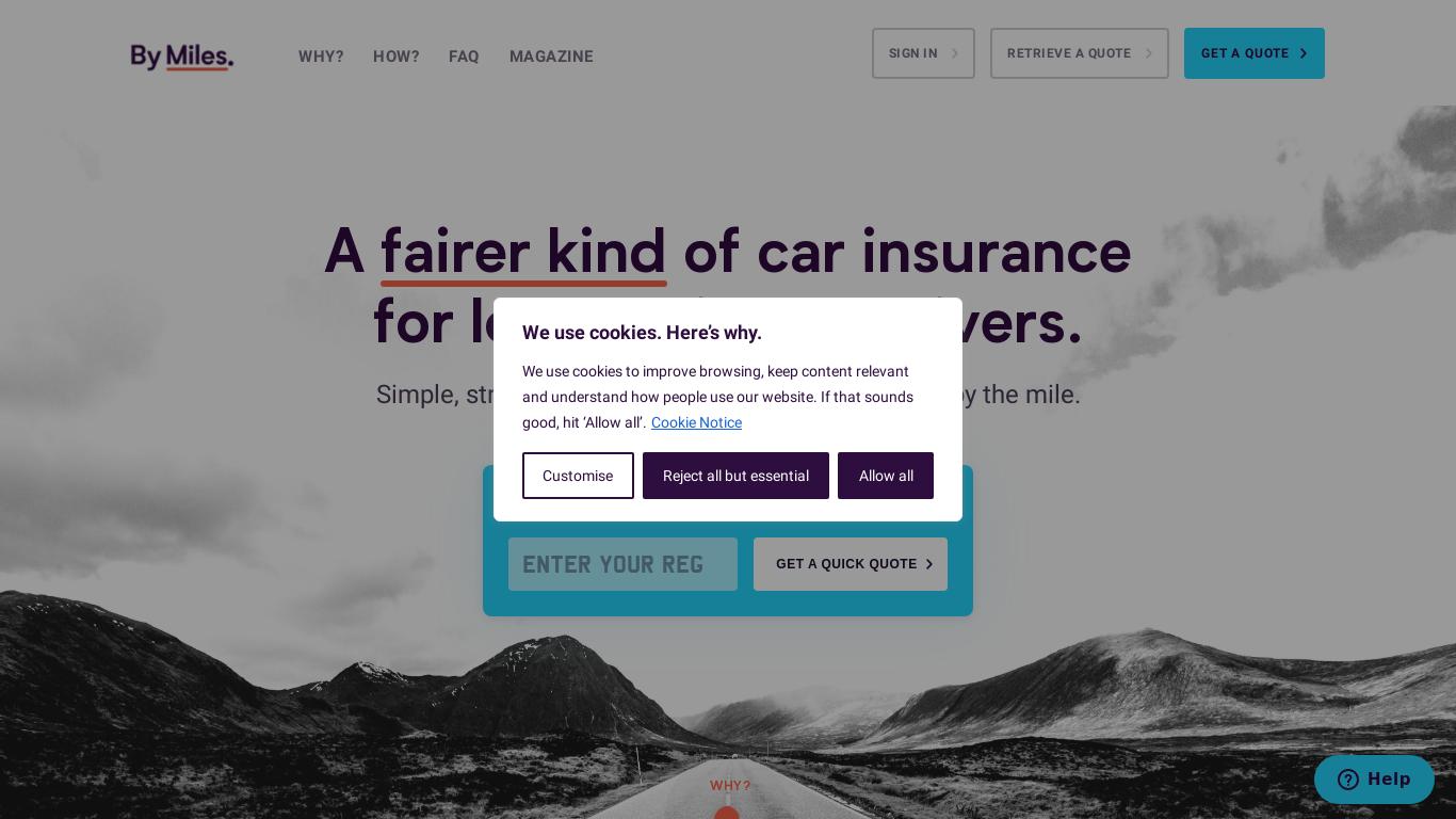 By Miles offers a fair car insurance option for low-mileage drivers. Their policy is based on pay-per-mile, where you only pay for the miles you actually drive. The coverage includes fully comprehensive insurance and comes with standard No Claims Bonus protection. Their app allows you to track your spending and manage your car-related tasks easily. By Miles offers additional benefits such as free No Claims Discount protection, capped mileage costs, and award-winning customer service. Their policies are underwritten by experienced insurers and they are authorized and regulated by the Financial Conduct Authority.