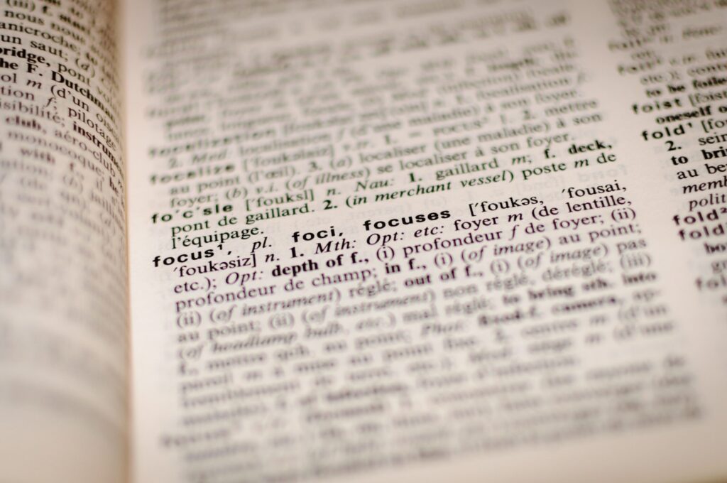 dictionary focus