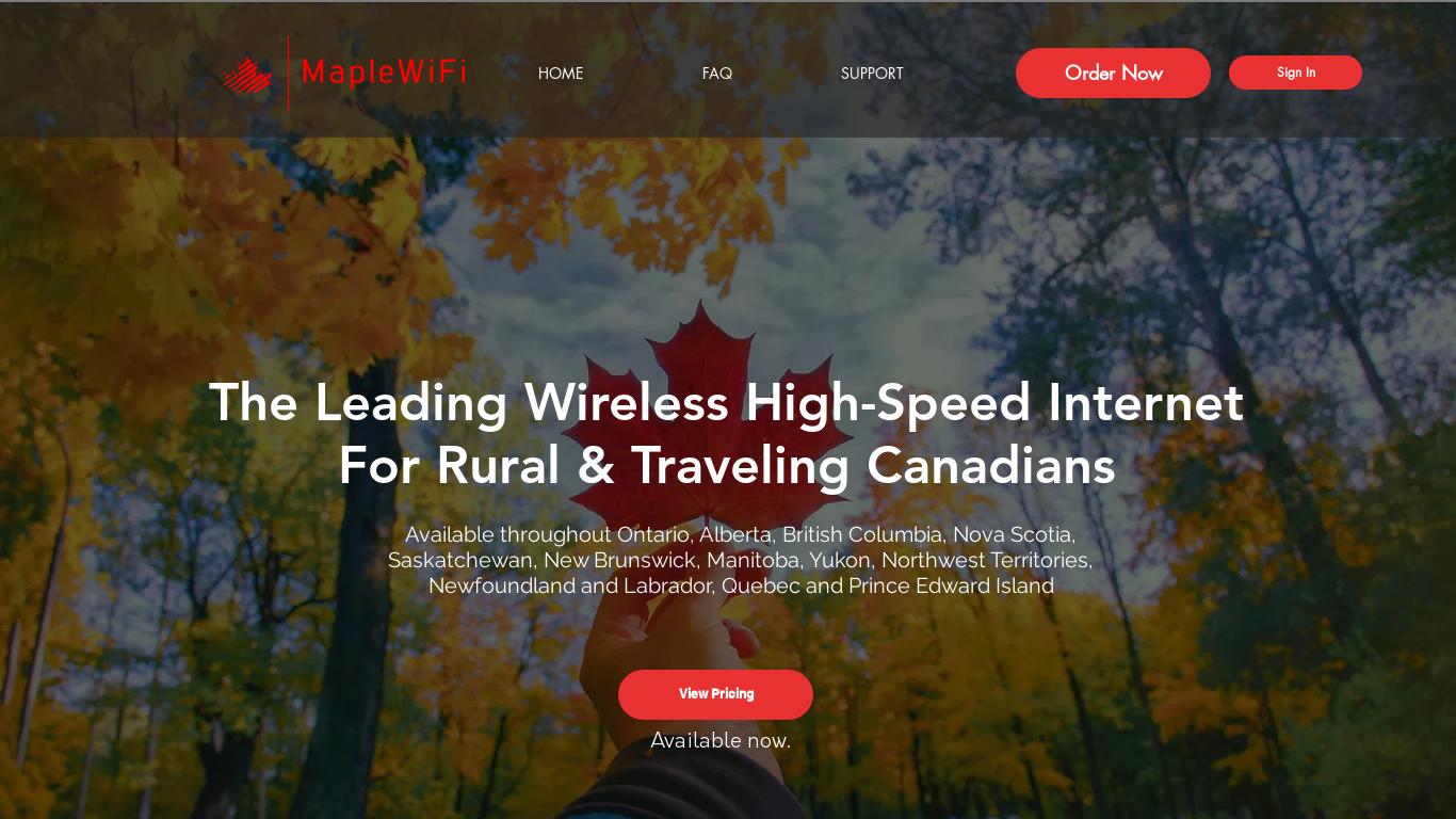 MapleWiFi provides unlimited high speed wireless internet for RVers, cottages and rural homes throughout Canada