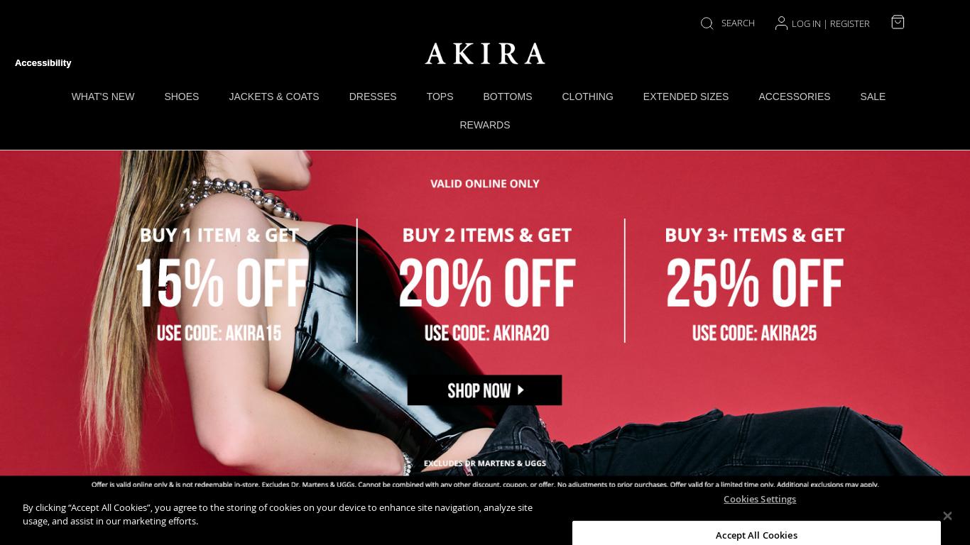 Find the latest trends and top brands at AKIRA. Shop tons of cute dresses, crop tops, platform shoes, and so much more. Free shipping orders $60+
