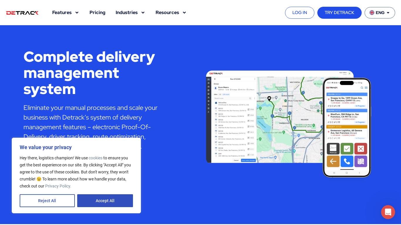 Detrack offers GPS tracking and real-time delivery notifications to ensure transparency and customer trust. Their customizable route planning saves time and money, while their proof of delivery software simplifies paperwork and enhances security.