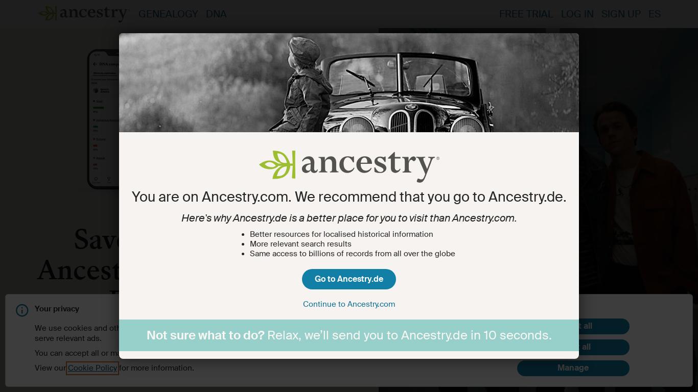 Ancestry® helps you understand your genealogy. A family tree takes you back generations—the world's largest collection of online family history records makes it easy to trace your lineage.