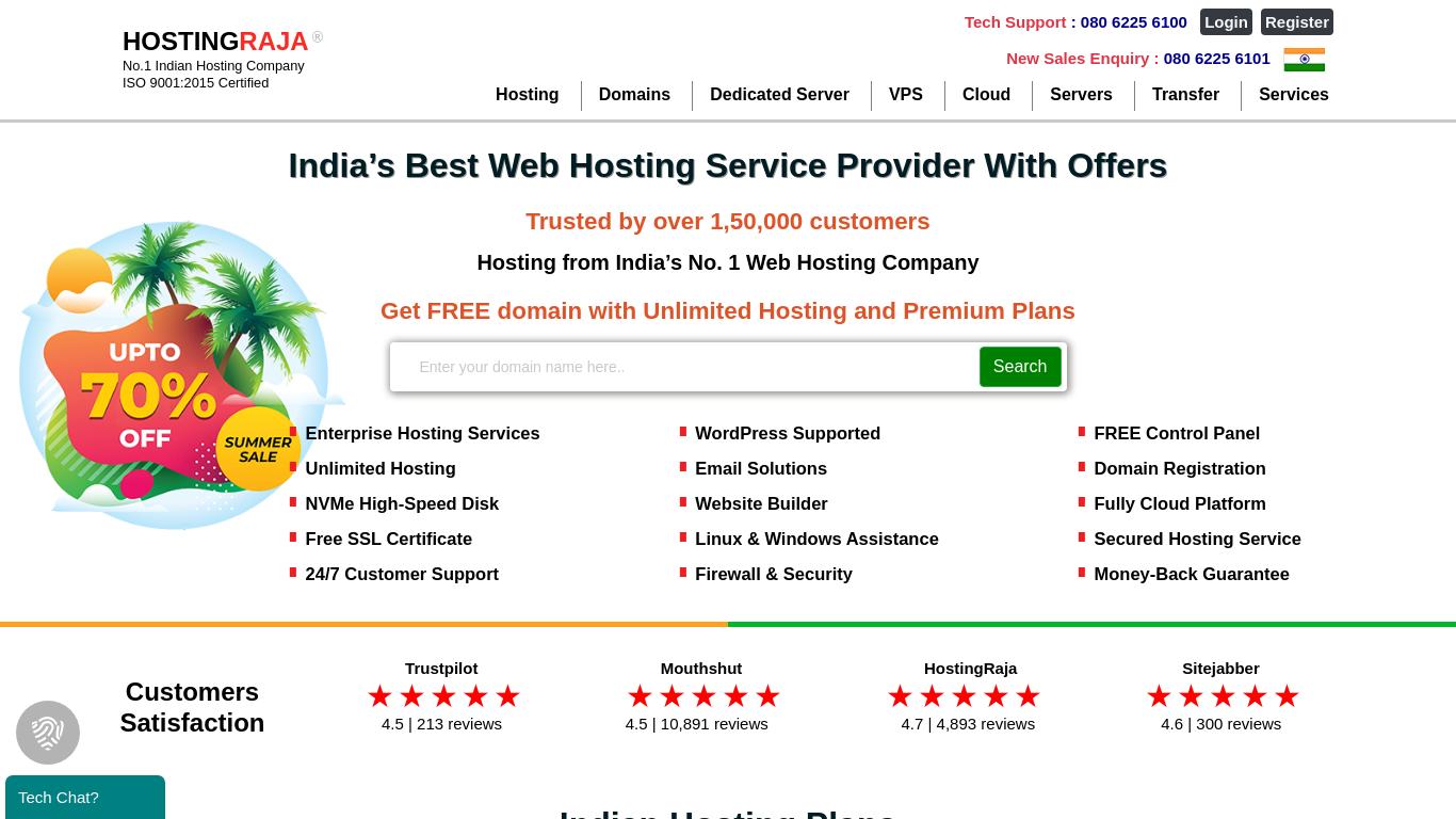 The given text consists of customer testimonials and frequently asked questions about web hosting services offered by Hosting Raja. Customers praise the company for its competitive pricing, excellent support, and reliable hosting services. Hosting Raja is described as a customer-oriented and convenient option for hosting needs. The text also addresses FAQs about web hosting, including information about Hosting Raja's Indian servers, website security, benefits of their services, and the availability of free SSL certificates. Overall, the testimonials and FAQs highlight Hosting Raja as a reputable and trusted web hosting service provider.