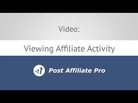 Vídeo do Youtube: Visualização da atividade de afiliados |  Post Affiliate Pro™