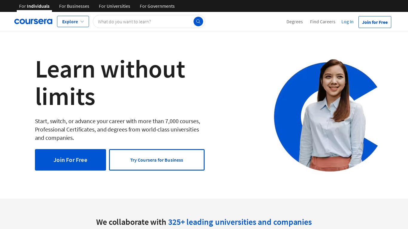 Explore free online courses from top universities and companies on Coursera. Join the 124+ million people already benefiting from professional development and career advancement opportunities.