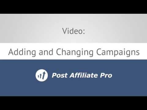 Vídeo do Youtube: Adicionando e Alterando Campanhas |  Post Affiliate Pro™