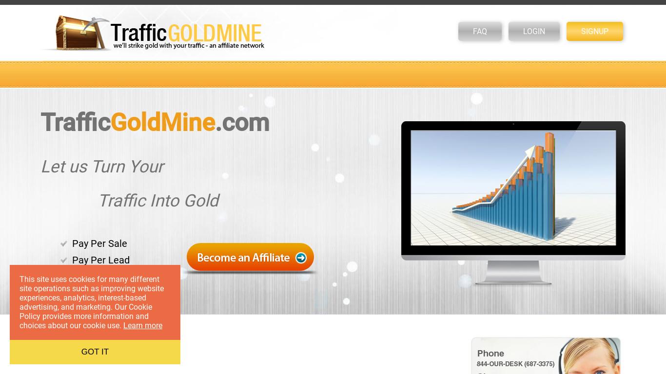 TrafficGoldMine.com offers pixel and postback management, real-time tracking, A/B testing, and weekly payouts for affiliate marketers. Contact them for more information.
