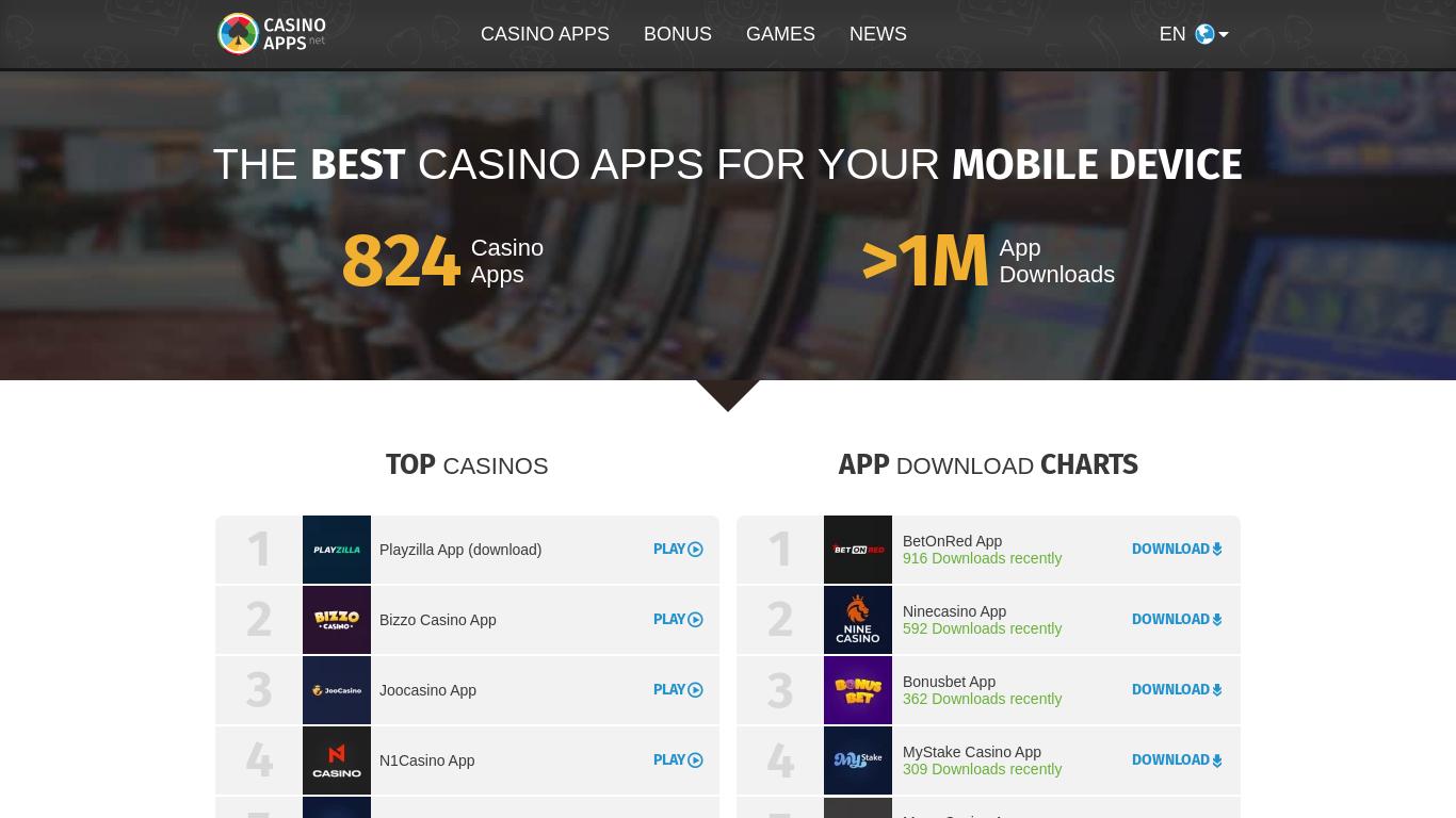 Casino-Apps.net is one of the biggest sites for mobile casino gaming on the web. Find the best Online Casinos and their availability of apps for you OS.