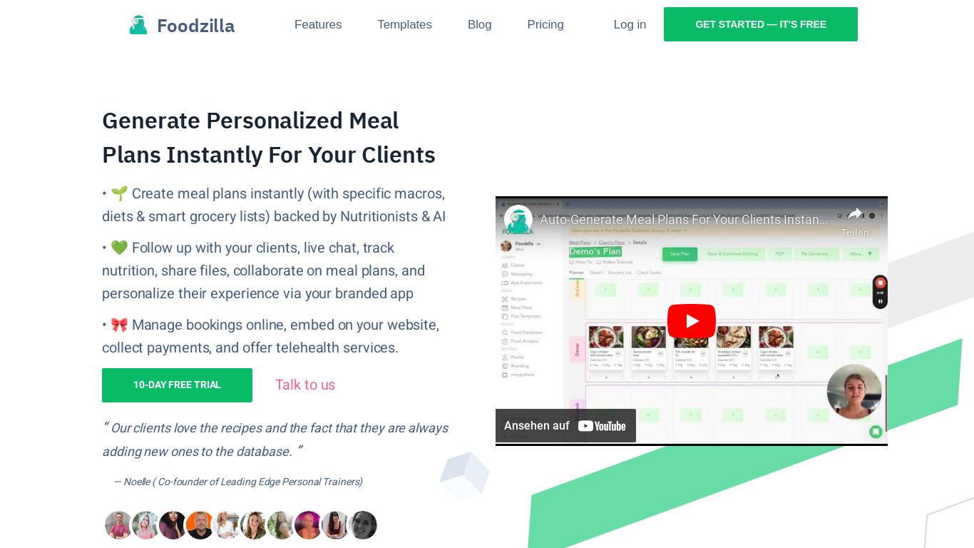 Need a better meal planning solution that doesn't break the bank? Foodzilla lets you create meal plans based on macros & diets for your clients in seconds backed by nutritionists and AI.