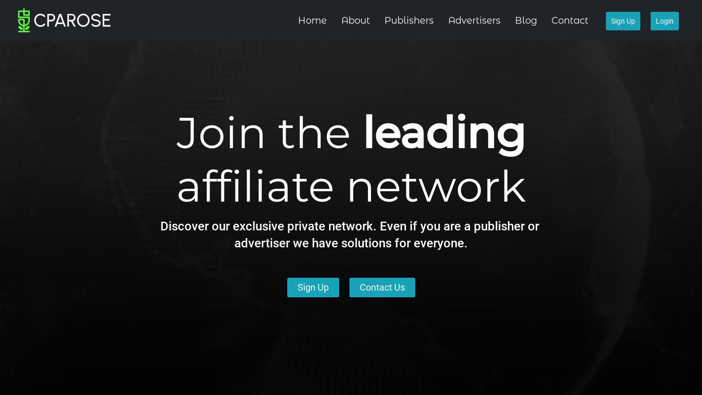 Discover exclusive private affiliate programs with competitive payouts, accurate reports, smart redirect, developer tools, and first-rate support. Join the leading affiliate network and find the right target for any type of traffic. Get in touch with us for quick payments and top-performing campaigns from major verticals. Sign up now!