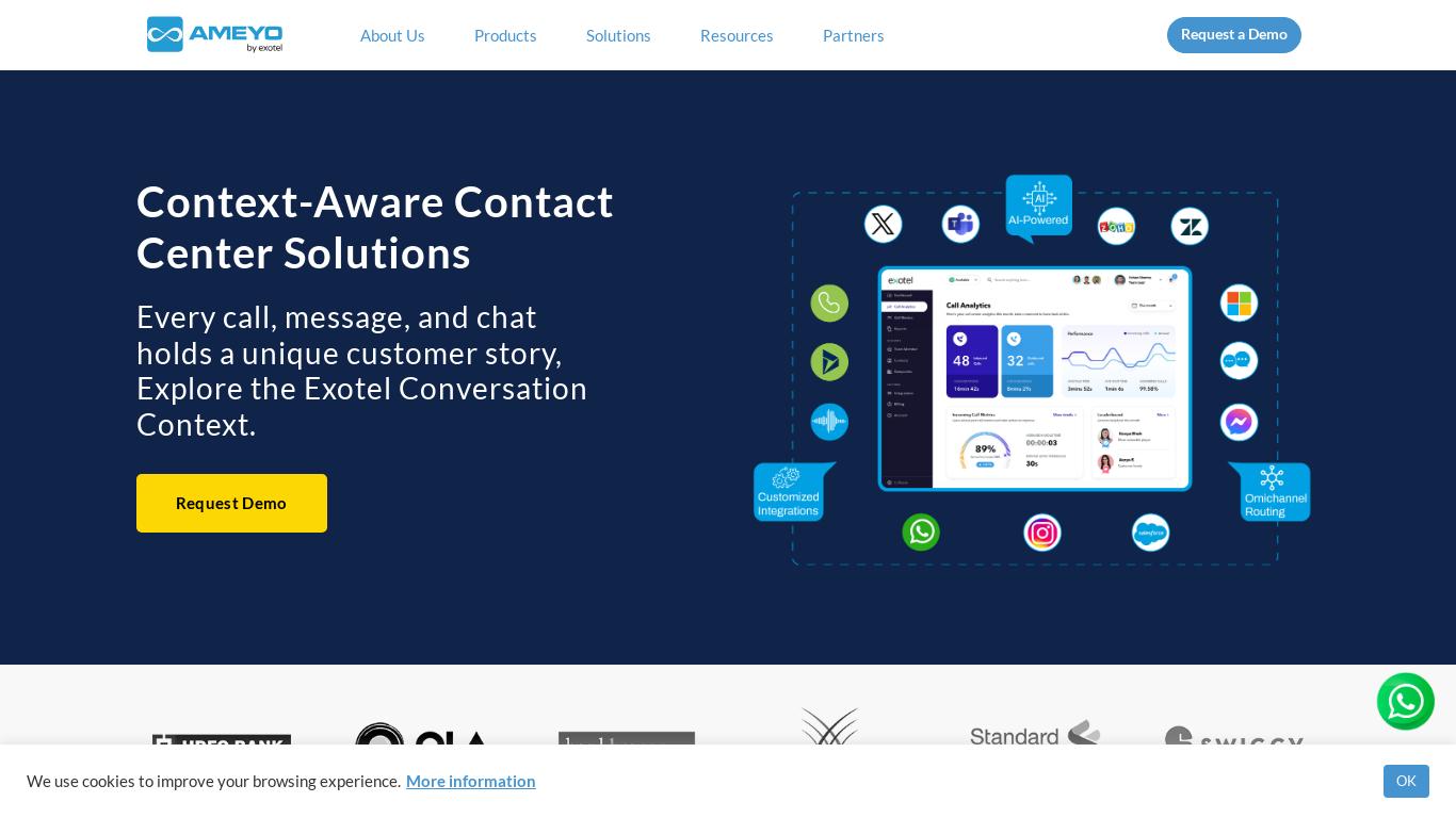 Ameyo Call Center Software offers Omnichannel Contact Center Capabilities. Check out the advanced features of contact center software and helpdesk software.