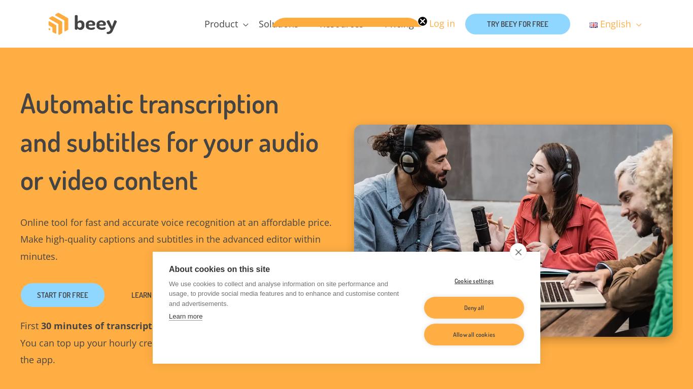 Online tool for fast and accurate voice recognition at an affordable price. Make high-quality captions and subtitles in the advanced editor within minutes.