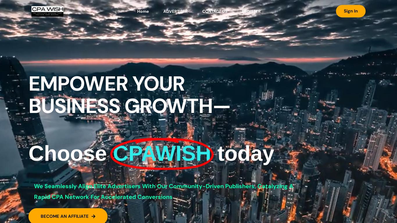 CPAWish is a fast-growing affiliate network connecting advertisers with publishers for performance-based payouts. Offers are restricted to certain traffic and content sources. The network offers weekly payments and high-performing offers.