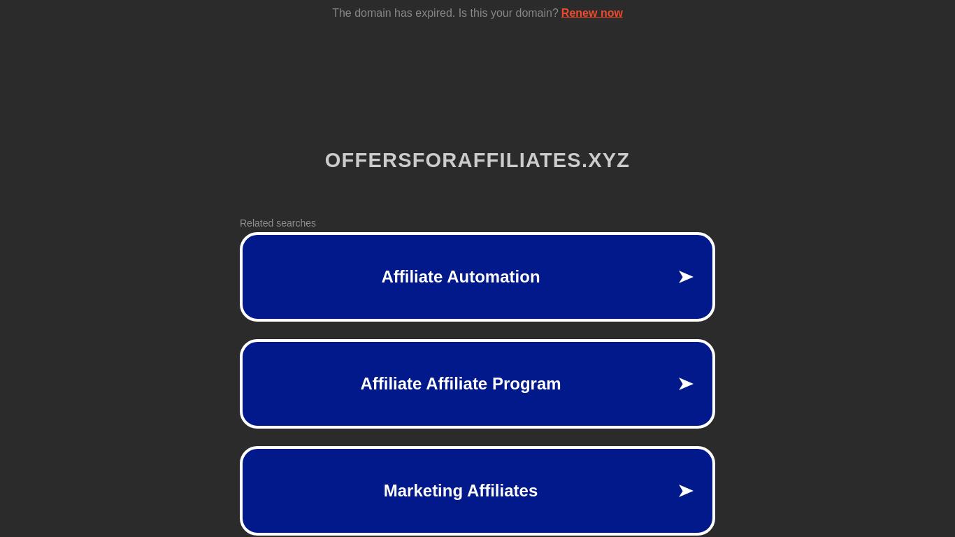 Offers For Affiliates Homepage