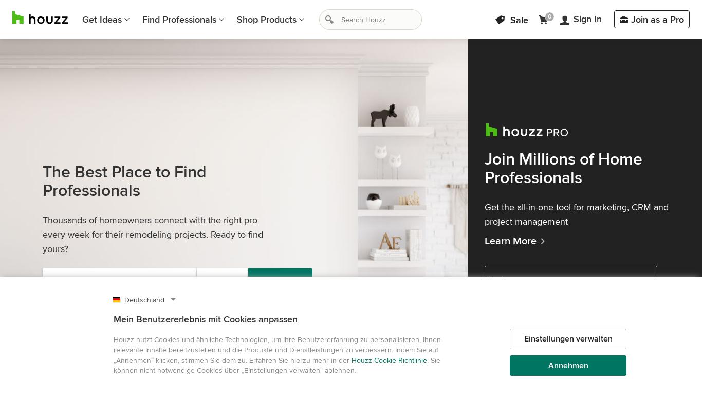 Houzz utilizes cookies to personalize user experience, provide relevant content, and improve products and services. Users can manage cookie settings.
