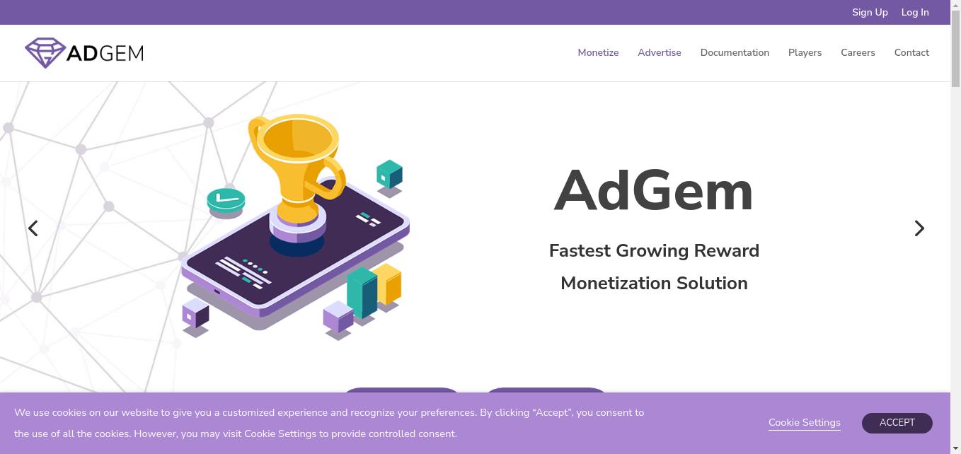 AdGem is a fast growing Reward Monetization Marketplace. We connect advertisers to engaged audiences around the world with a user-centric focus.