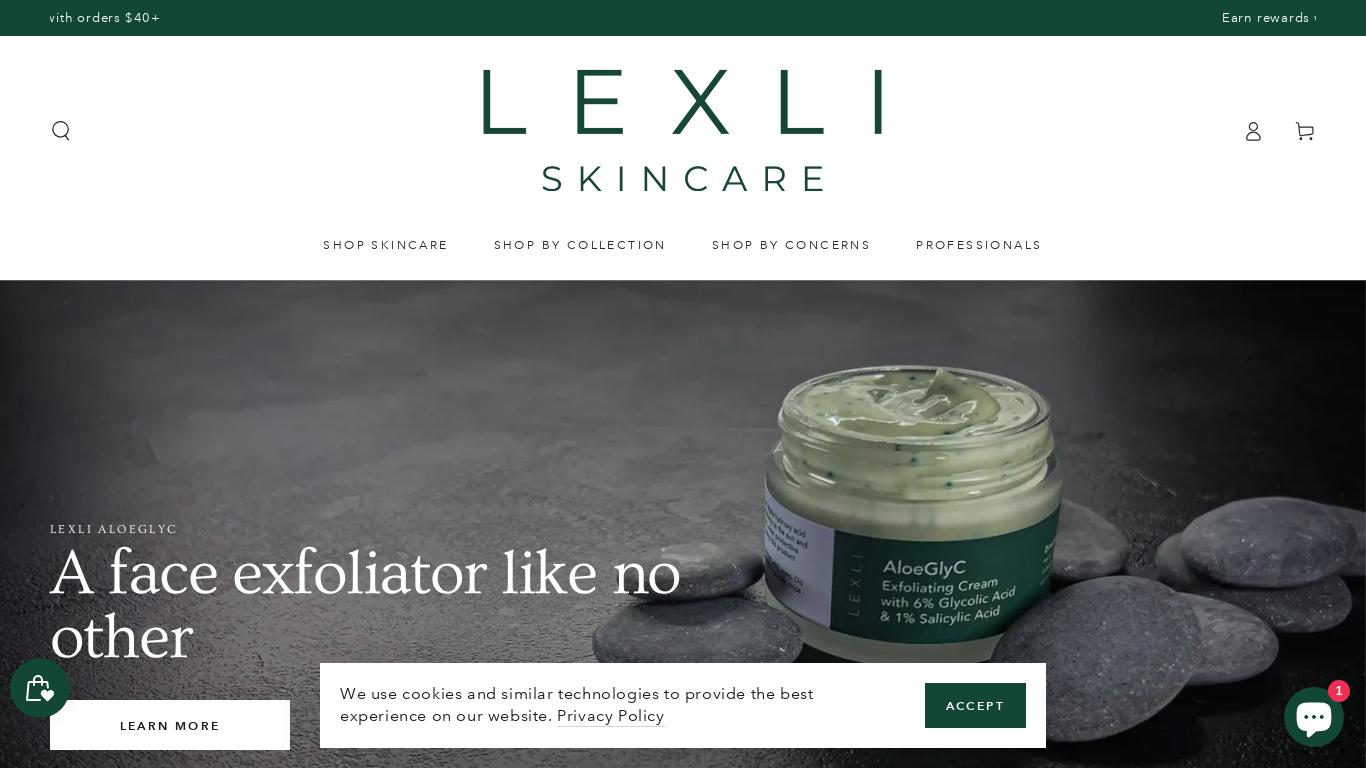 Lexli is the premier line of aloe vera skincare. All products are physician-formulated and utilize a high concentration of pure aloe vera to nurture and soothe skin, with advanced active ingredients to generate undeniable aesthetic improvement. Cruelty-free. 90-day returns.