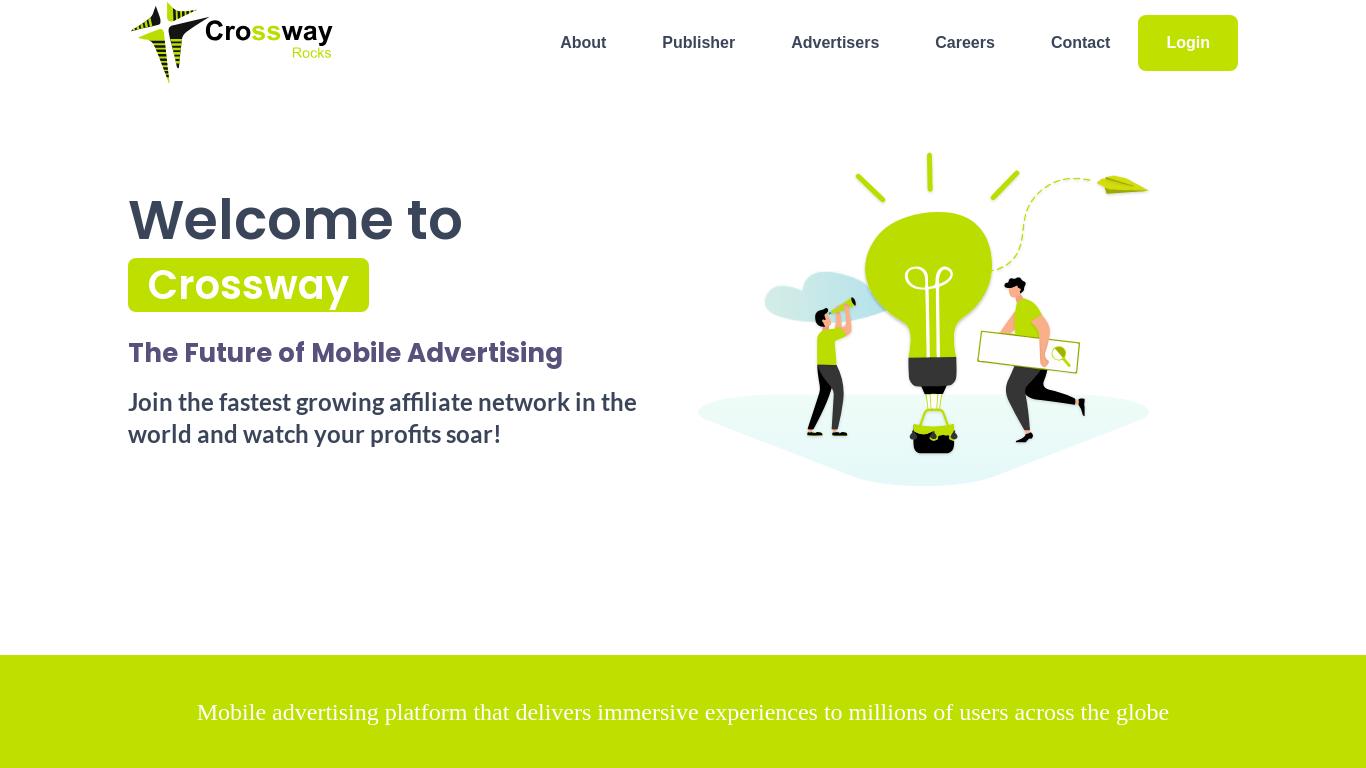 Crossway Rocks offers secure, premium, and targeted mobile advertising solutions with dedicated account managers for high-quality traffic delivery.
